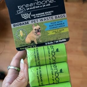 Greenbone Pet Waste Bags, 💩 Plant-based plastic, 8 rolls